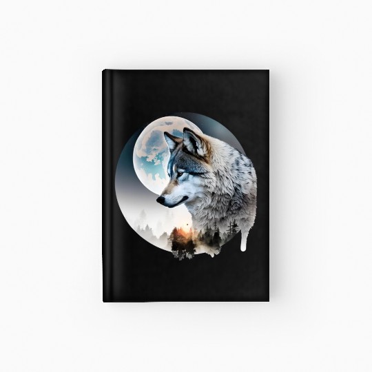 Wolf Moonlight Forest Wild Werewolf Watercolor 3 Hardcover Journal