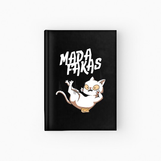 Clumsy Cat I Madafakas I White Cat Hardcover Journal