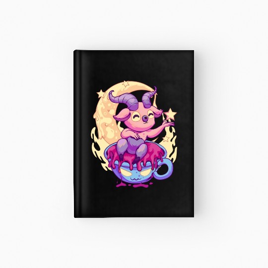 Pastel Goth Kawaii Baphomet Tea Hardcover Journal
