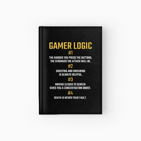 Gamer Logic For Gaming Fan Retro Video Game Fan Hardcover Journal