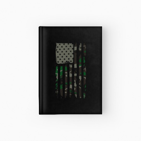 Camouflage American Flag Jungle Camo USA Flag Hardcover Journal
