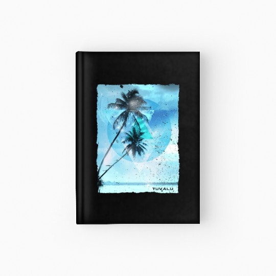 Artistic Tuvalu Palm Tree Vacation Hardcover Journal