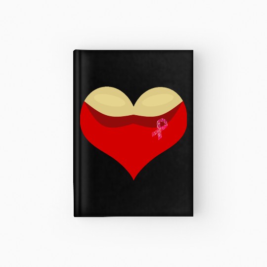 Cancer awareness Boobies love heart Hardcover Journal
