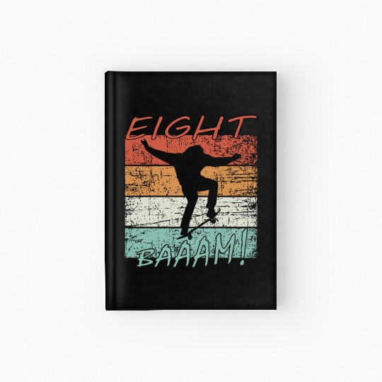 Skateboard 8th birthday skater 8 years gift Hardcover Journal