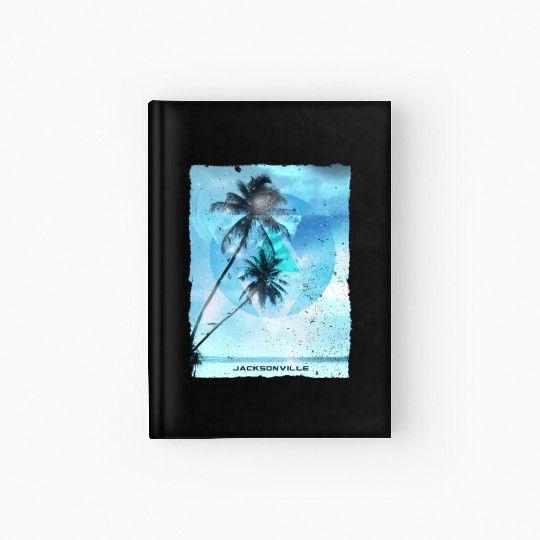 Artistic Jacksonville Florida Palm Tree Vacation Hardcover Journal