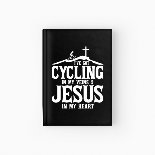 Jesus Cycling Lover Cyclist Bicycling Hardcover Journal