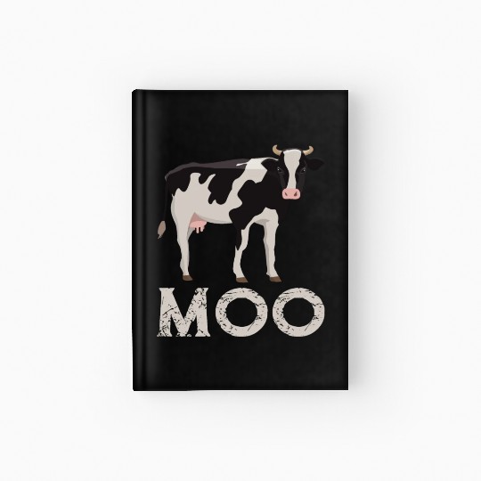 Moo Cow Lover Famer Cattle Ranch Dairy Farming Hardcover Journal