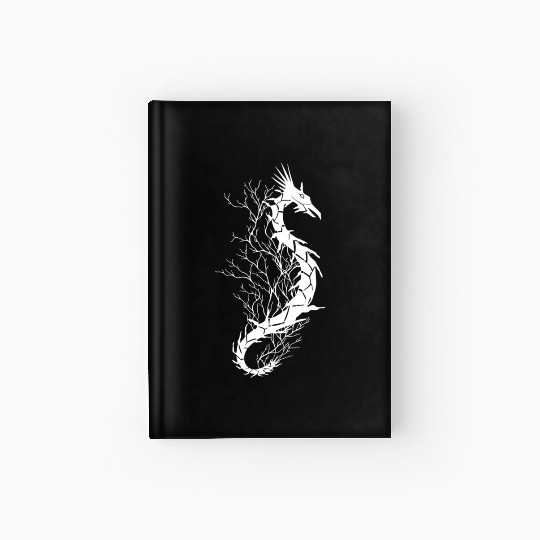 Sea life, sea dragon, white Hardcover Journal