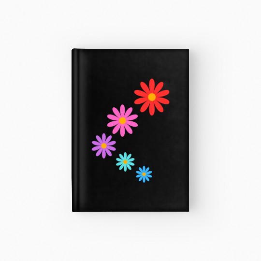 falling multi colored flowers Hardcover Journal