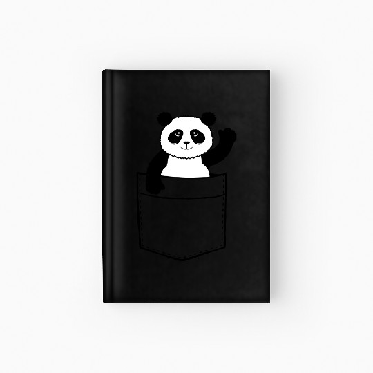 Travel Chest Bag Panda Bear Waving Friendly Hardcover Journal