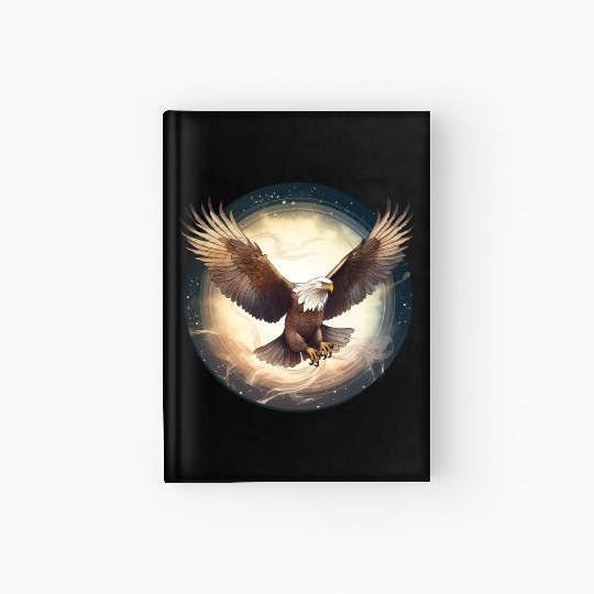 Flying Bald Eagle Hardcover Journal