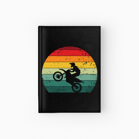 Vintage Retro Motorcross Motorcycle Dirt Bike Race Hardcover Journal