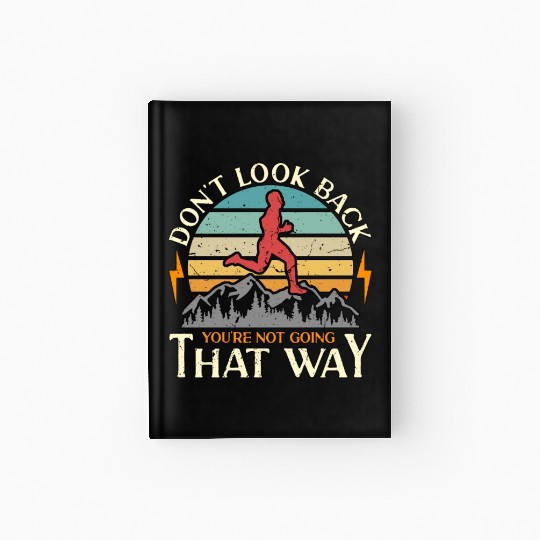 Cross Country Running Don't Look Back Retro Race Hardcover Journal