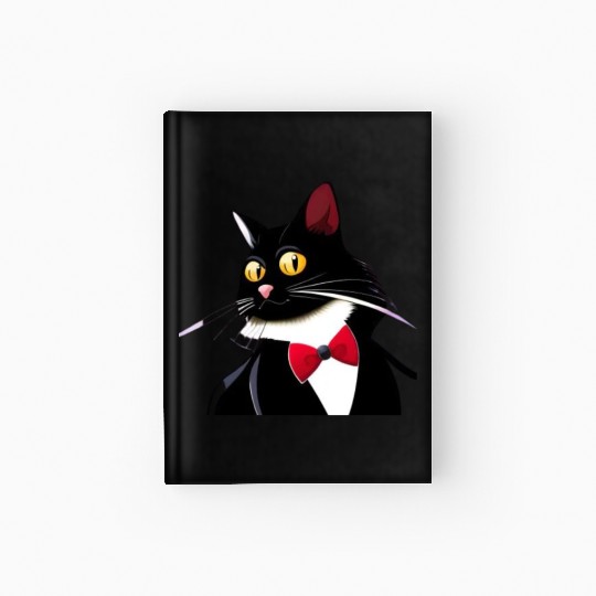 Sweet black cat Hardcover Journal