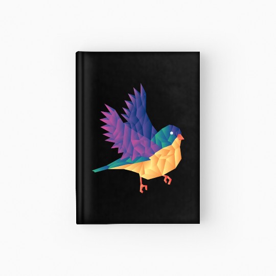 Polygon Shape Multi Colored Bird Pattern Nature Hardcover Journal
