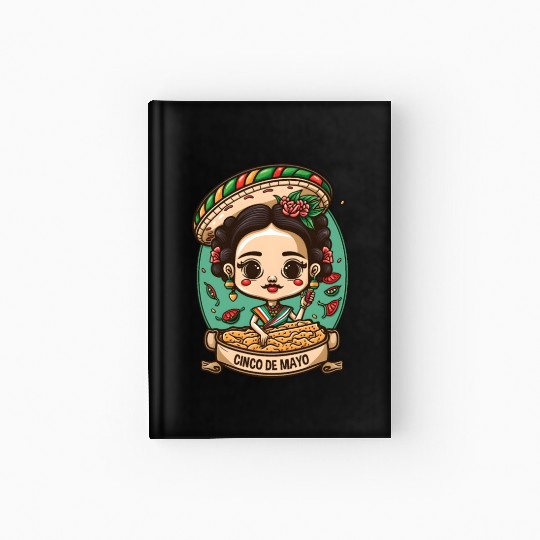 Frida Kahlo & Tacos Funny Cinco De Mayo Mexican Hardcover Journal