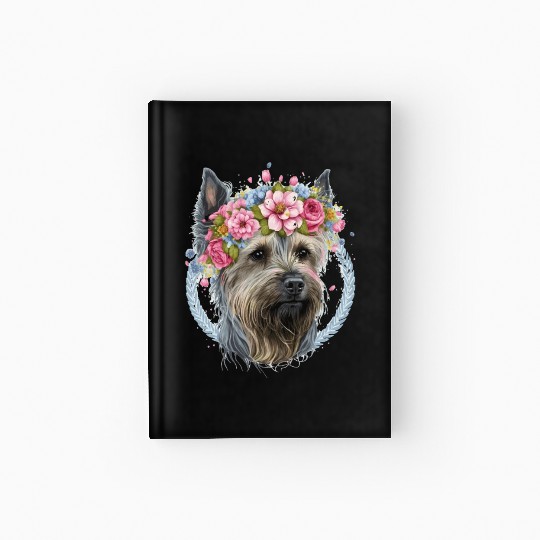 Cute Yorkshire Terrier Flower Crown Pet Dog Breed Hardcover Journal