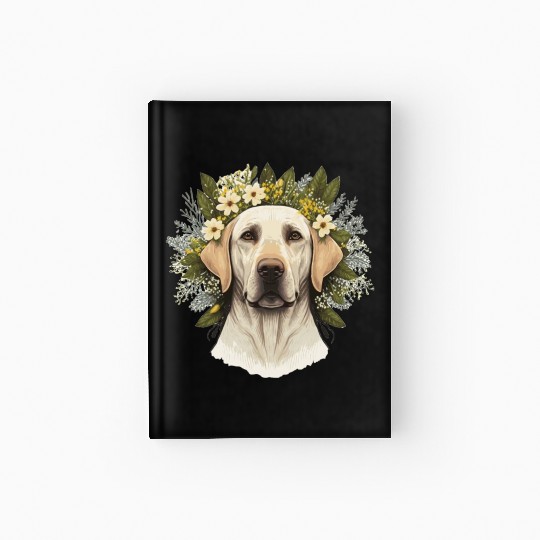 Cute Labrador Retriever Flower Crown Pet Dog Breed Hardcover Journal