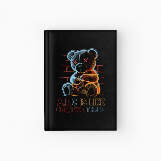 neon teddy bear Hardcover Journal