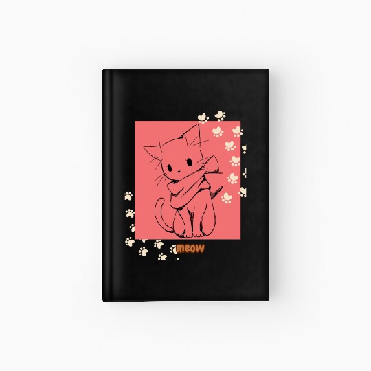 meow cat for cat lover Hardcover Journal