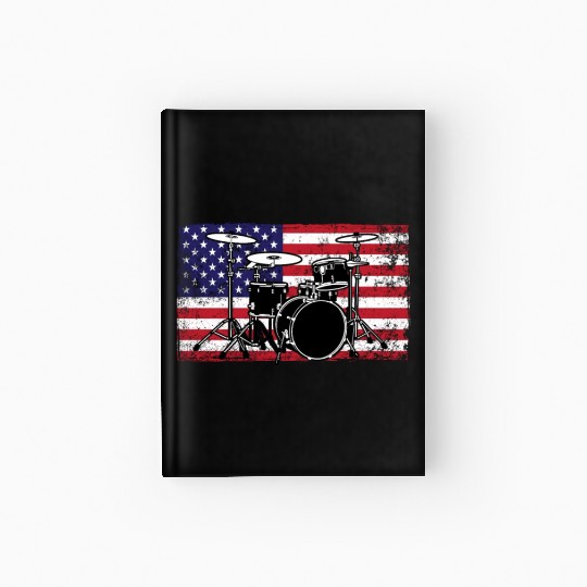 Patriotic 4th of July Drum American Drummer USA Hardcover Journal
