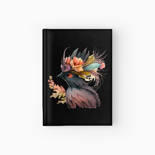 Cute Bird Of Paradise Bird Flower Crown Pet Birds Hardcover Journal