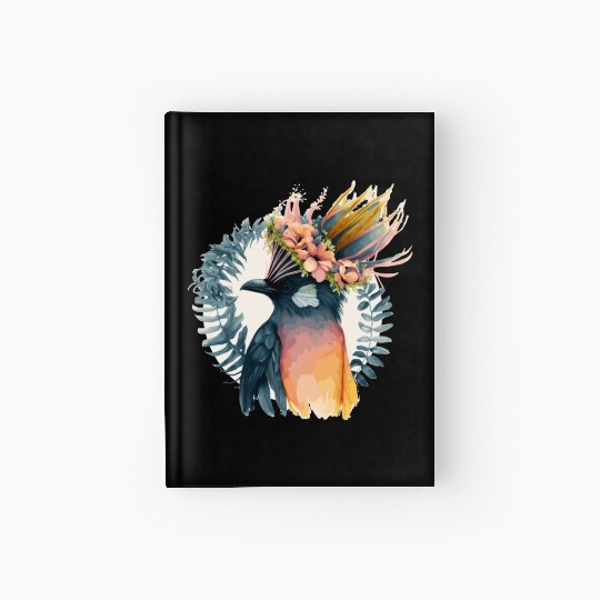 Cute Bird Of Paradise Bird Flower Crown Pet Birds Hardcover Journal