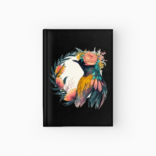 Cute Bird Of Paradise Bird Flower Crown Pet Birds Hardcover Journal