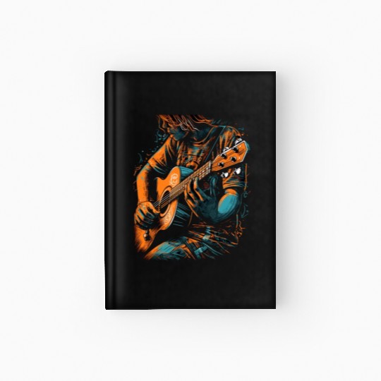 Guitar Player Guitarist Acoustic Music Band Hardcover Journal