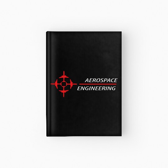 aerospace engineering text, aircraft logo Hardcover Journal