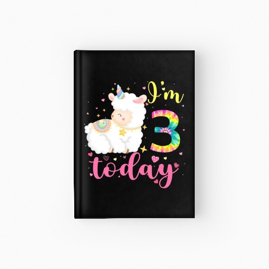 3 Year Old Llama Birthday Party 3rd Animal Hardcover Journal