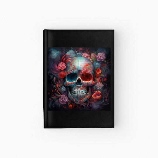 Pastel Flowery Skull Hardcover Journal