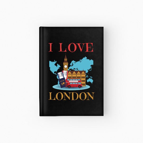 I Love London UK Travel more adventure Exploring Hardcover Journal