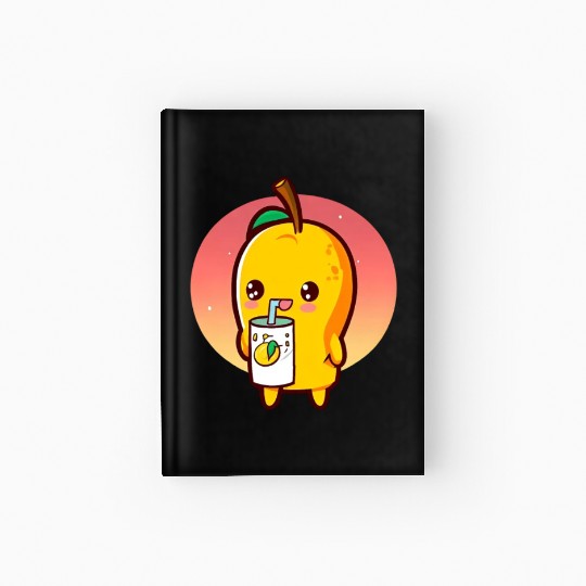 Refreshing mango enjoying mango juice Hardcover Journal