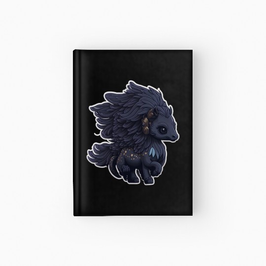 Midnight Flight of the Majestic Black Pegasus Hardcover Journal