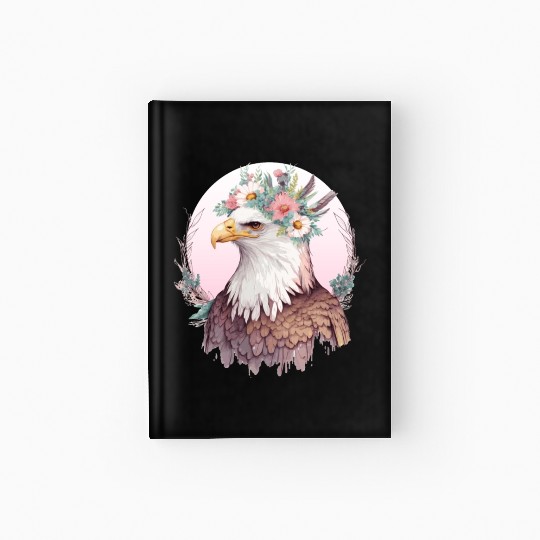 Birds Of Prey Bald Eagle Flower Crown Floral Birdi Hardcover Journal