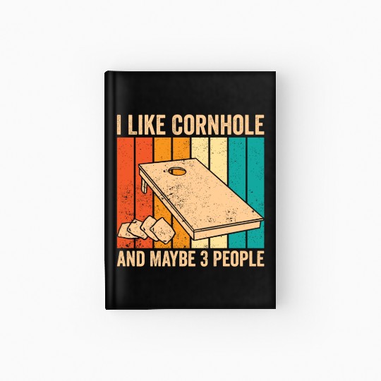Funny Cornhole Retro Hardcover Journal