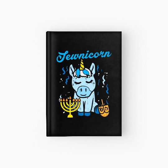 Jewnicorn Jew Unicorn Cute Hanukkah Pajamas Hardcover Journal