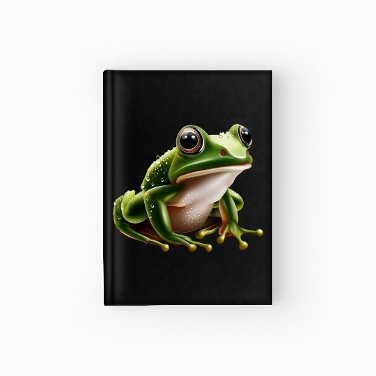 Rain frog water drop frog Hardcover Journal