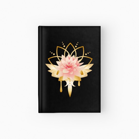Lotus with gold petals icon Hardcover Journal