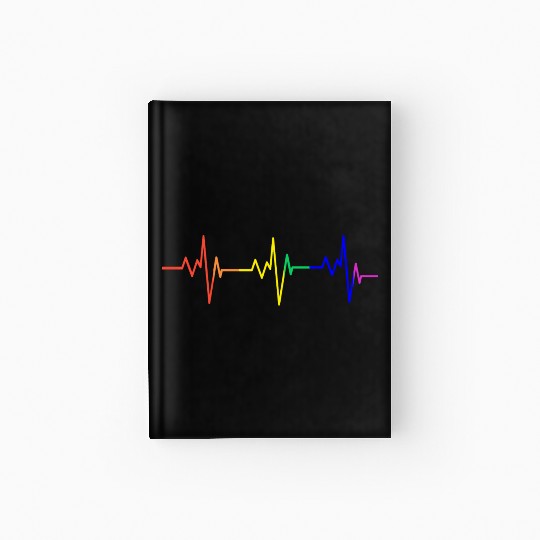 Gay Pride Heartbeat Rainbow Flag LGBT Hardcover Journal