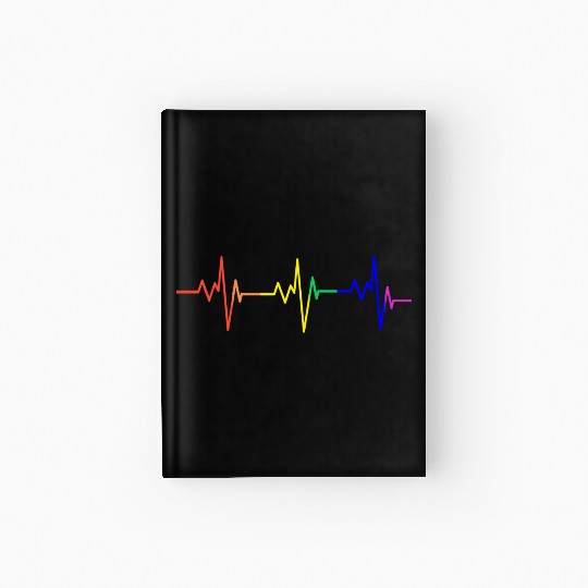 Gay Pride Heartbeat Rainbow Flag LGBT Hardcover Journal