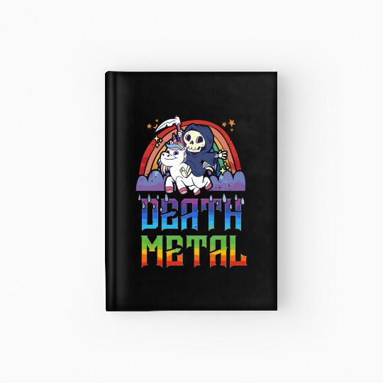 Death Metal & Unicorn Rainbow Hardcover Journal