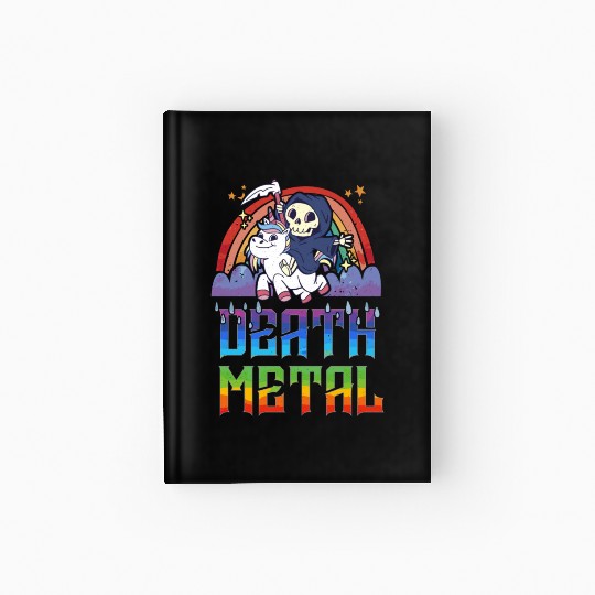Death Metal & Unicorn Rainbow Hardcover Journal