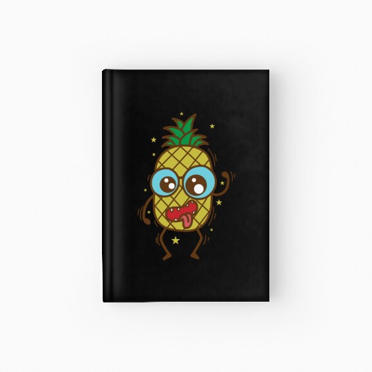 crazy Pineapple tropical sweet Fruit Hardcover Journal