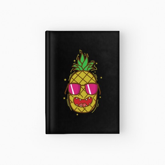 cool Pineapple tropical sweet Fruit Hardcover Journal