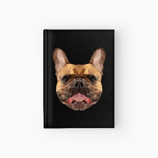 Dog | Polygon Bulldog | Puppy low poly geometric Hardcover Journal