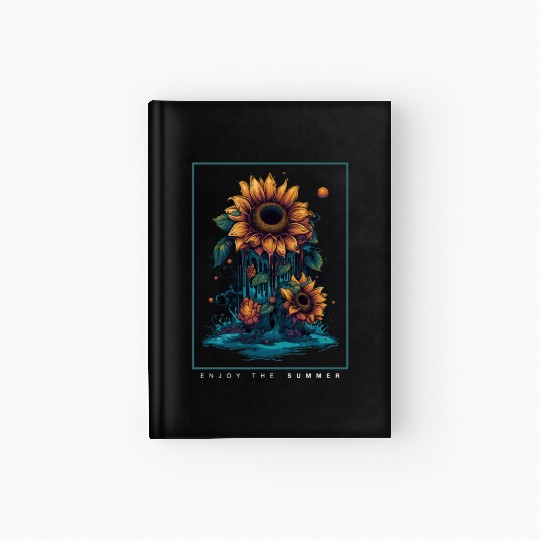 Psychedelic Sunflowers Garden Nature Lover Gift Hardcover Journal