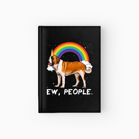 Rainbow St Bernard Ew People Unicorn Dog Hardcover Journal