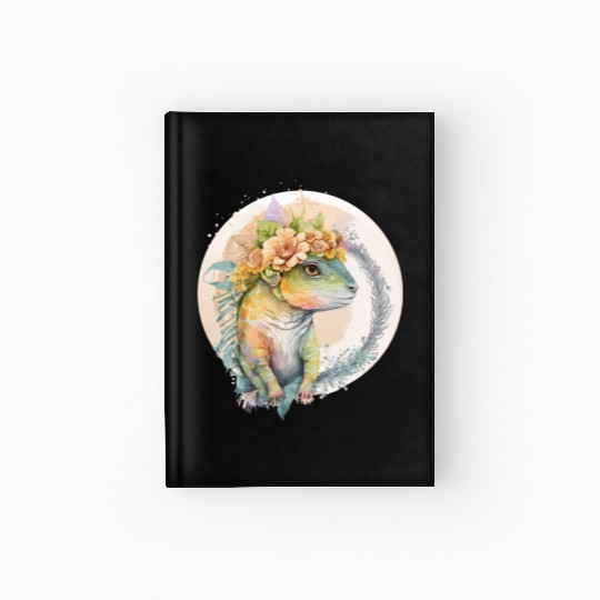 Cute Lizard Chameleon Flower Crown Pet Reptile Lov Hardcover Journal